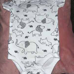 Carter's White and Gray onesie